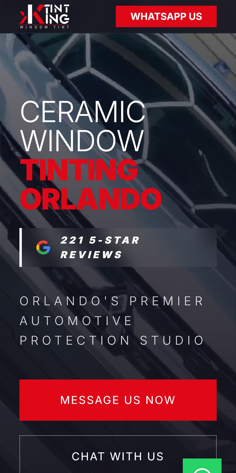 Sitio web de TintxKing: polarizado de vidrios en Orlando, EE. UU.